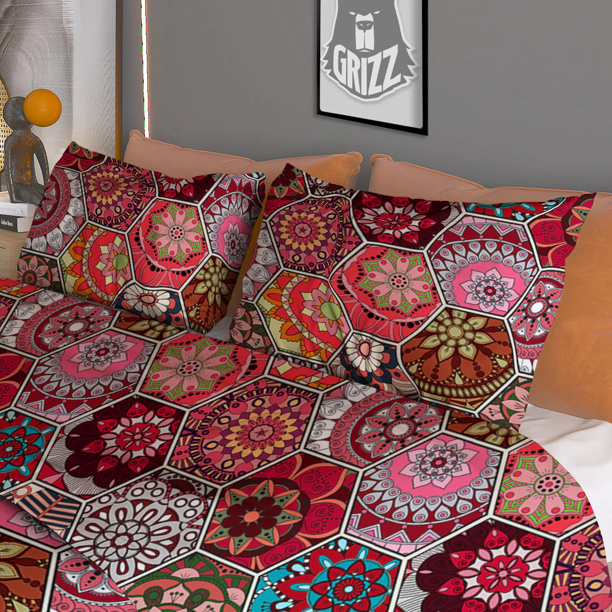 Patchwork Indian Print Pattern Duvet Cover Bedding Set - Image 3