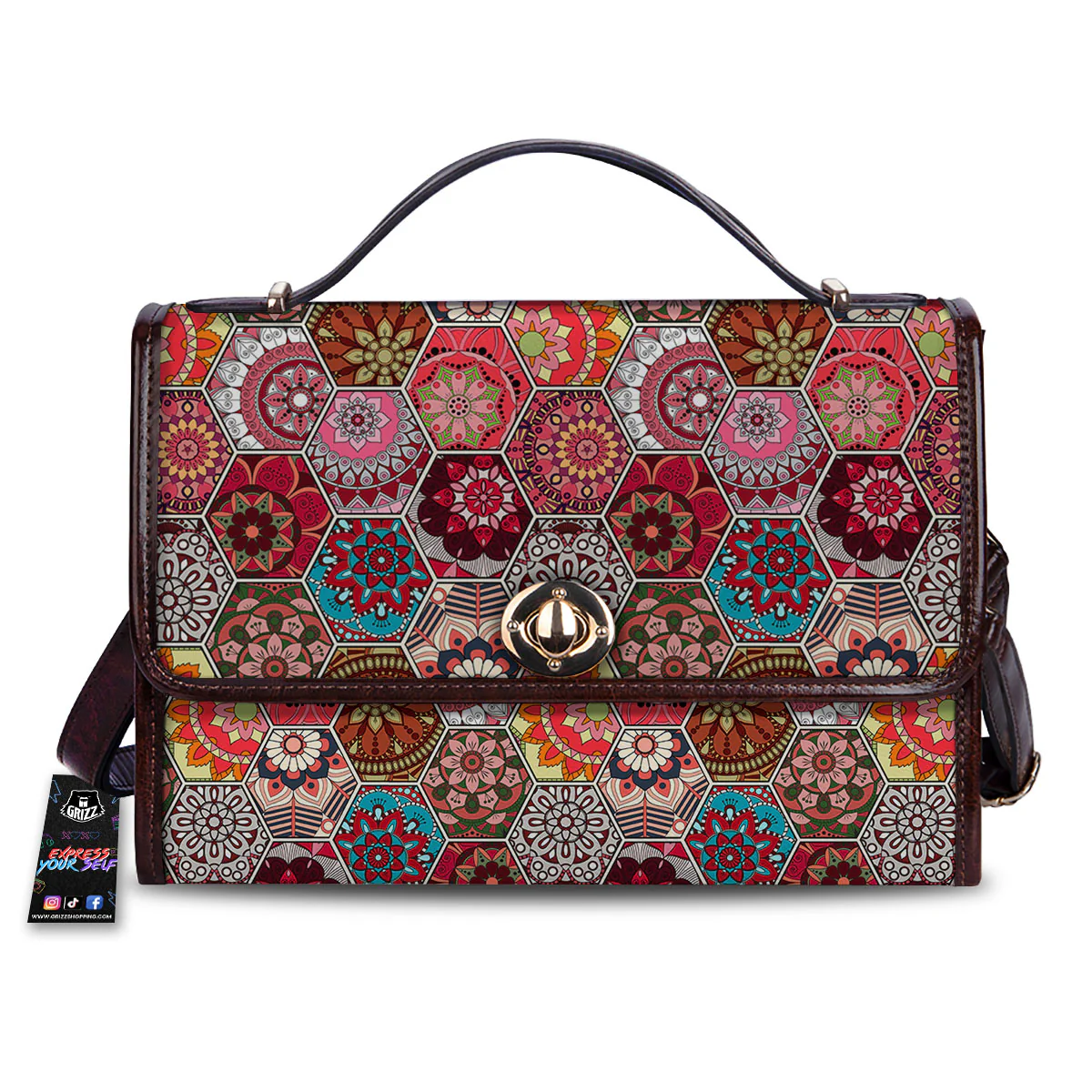 Patchwork Indian Print Pattern Women's Satchel Bag