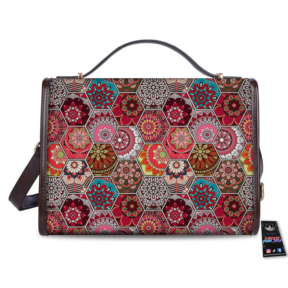 Patchwork Indian Print Pattern Women's Satchel Bag - Image 2