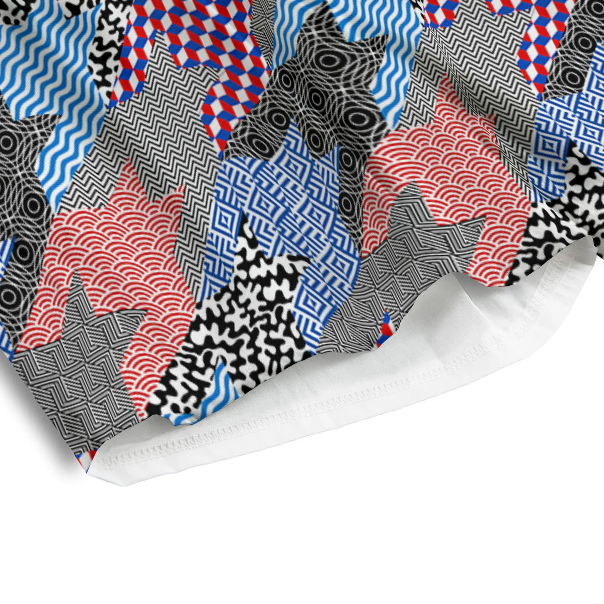Patchwork Style And Classic Houndstooth Print Pattern Men's Athletic Shorts - Image 4