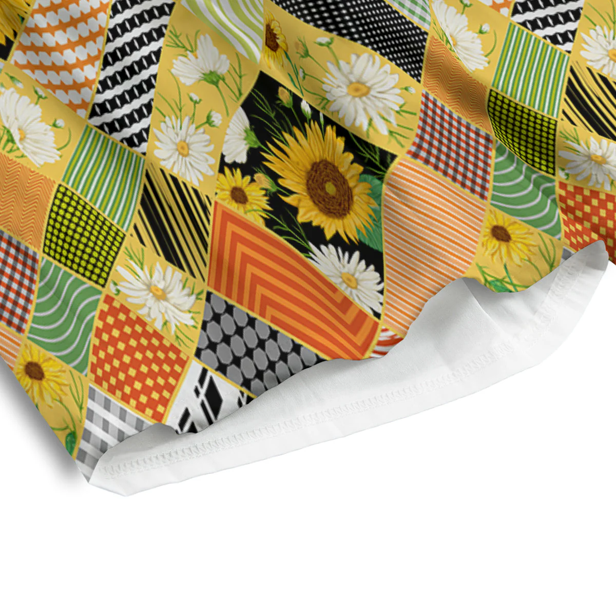 Patchwork Sunflowers Print Men's Athletic Shorts - Image 4