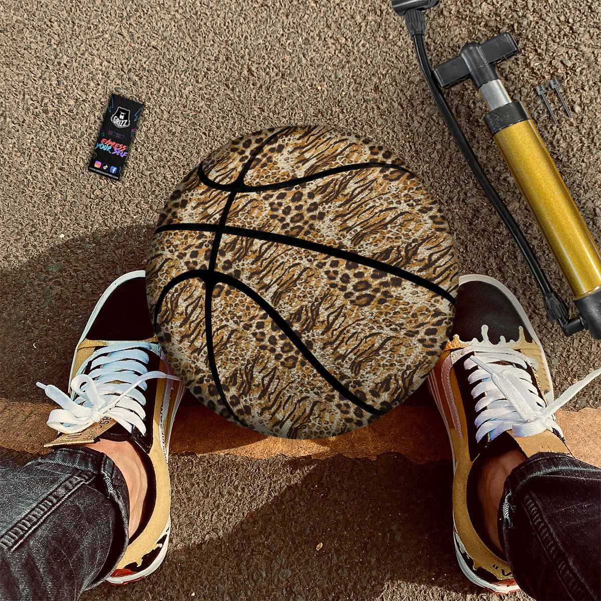 Patchwork Tiger Skin Print Pattern Basketball - Image 2
