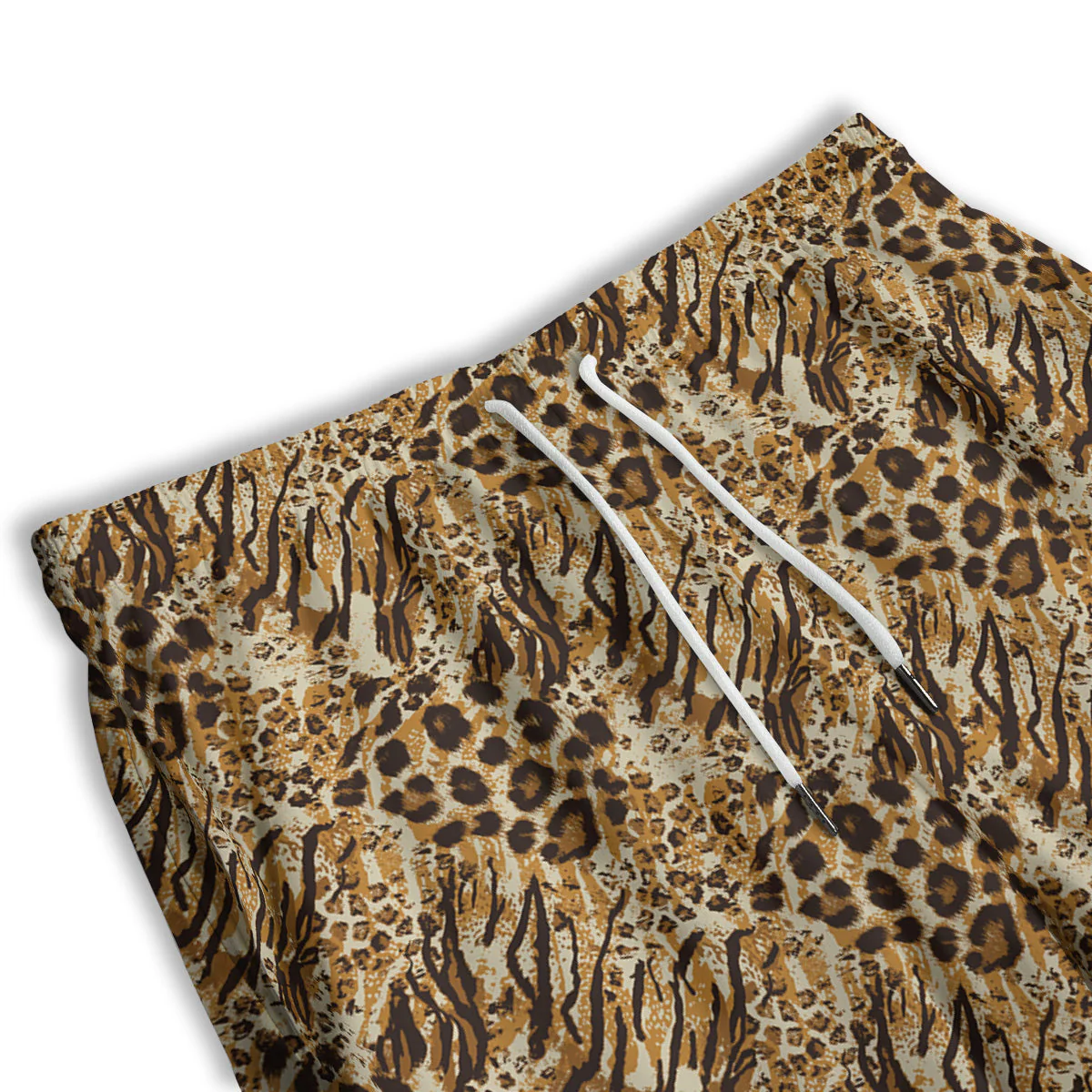 Patchwork Tiger Skin Print Pattern Men's Athletic Shorts - Image 3