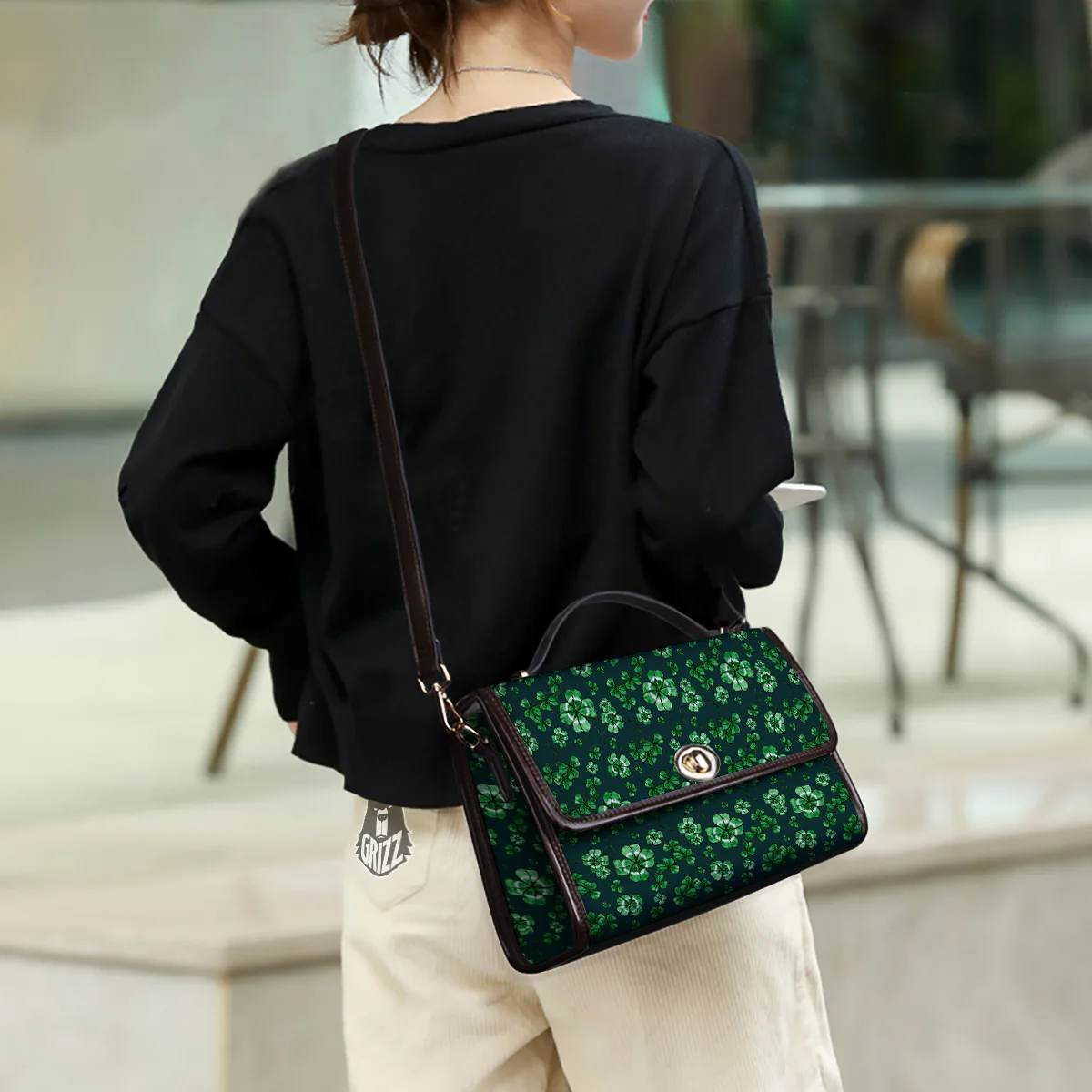 Patrick's Day Watercolor Saint Print Pattern Women's Satchel Bag - Image 3