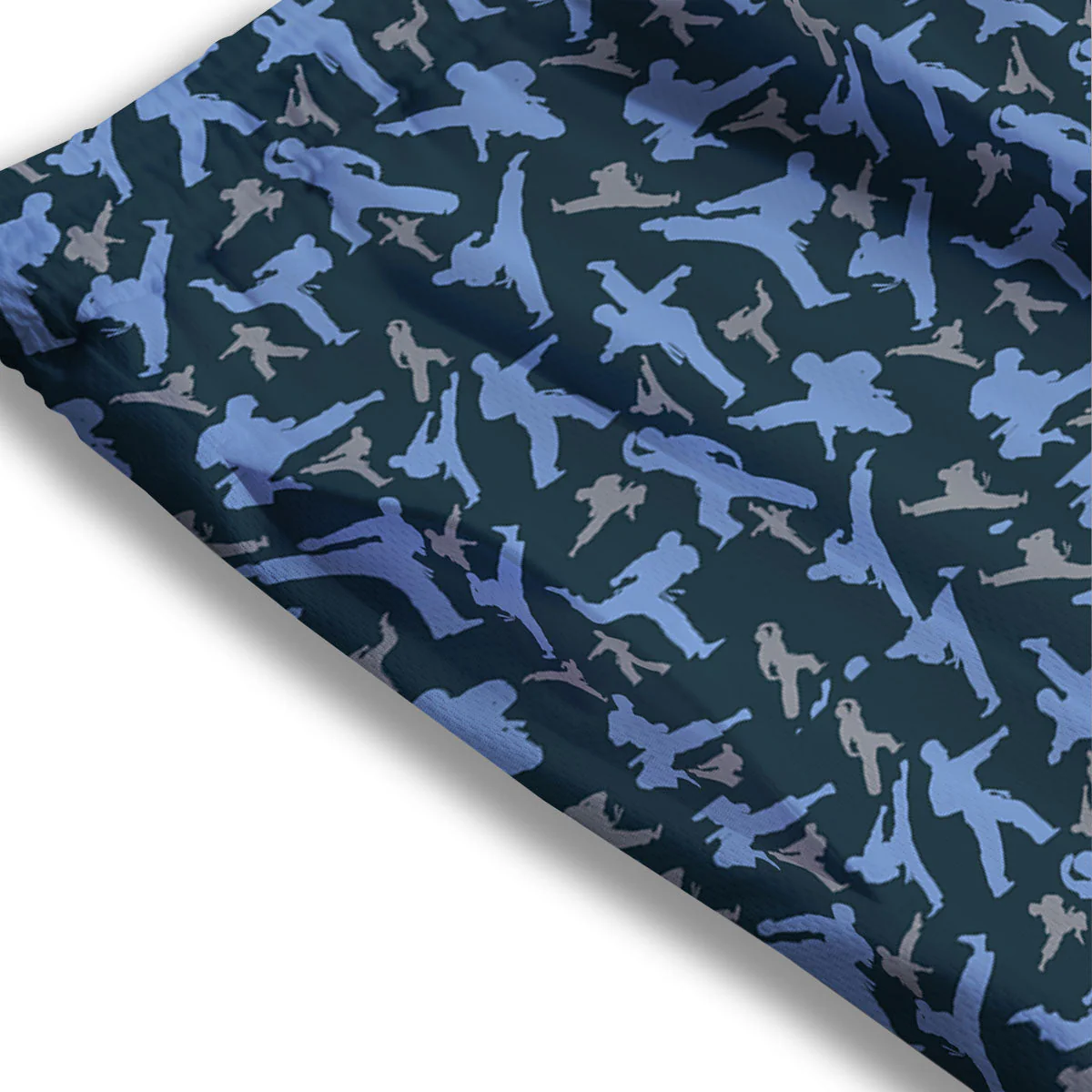 Pattern Karate Print Mesh Shorts - Image 3