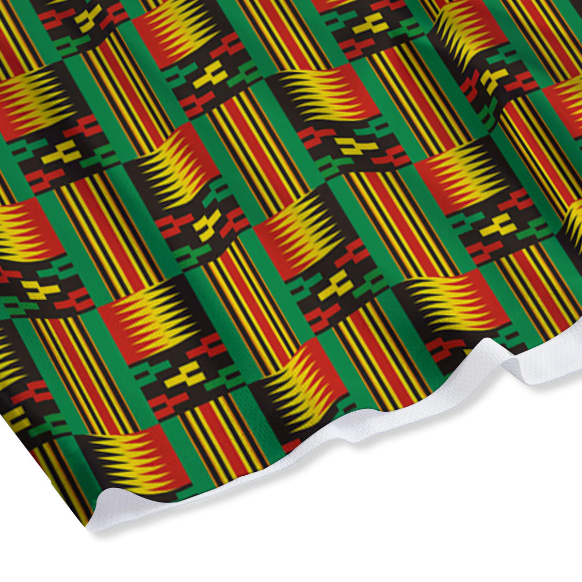 Pattern Kente Print Mesh Shorts - Image 4