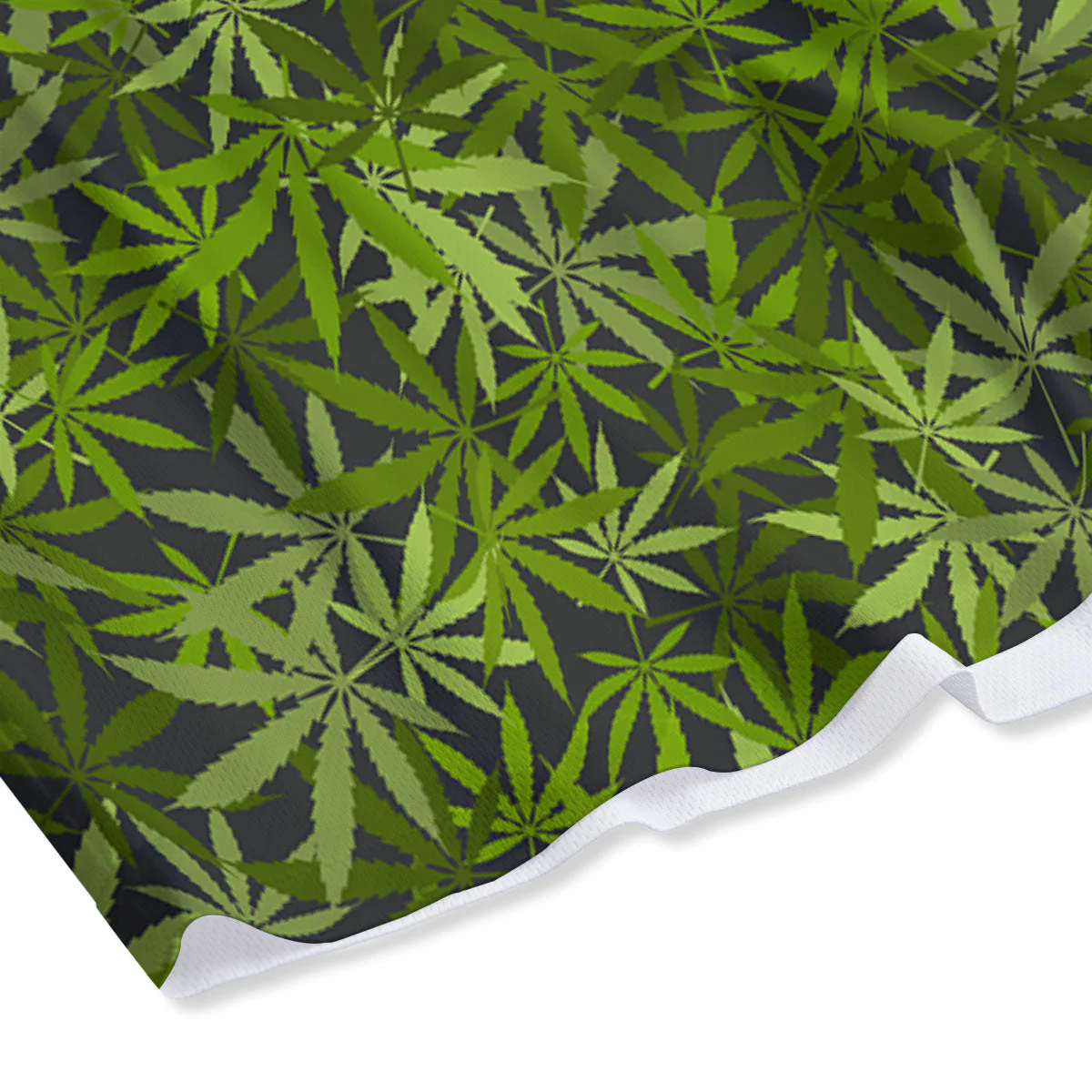 Pattern Leaf Marijuana Print Mesh Shorts - Image 4