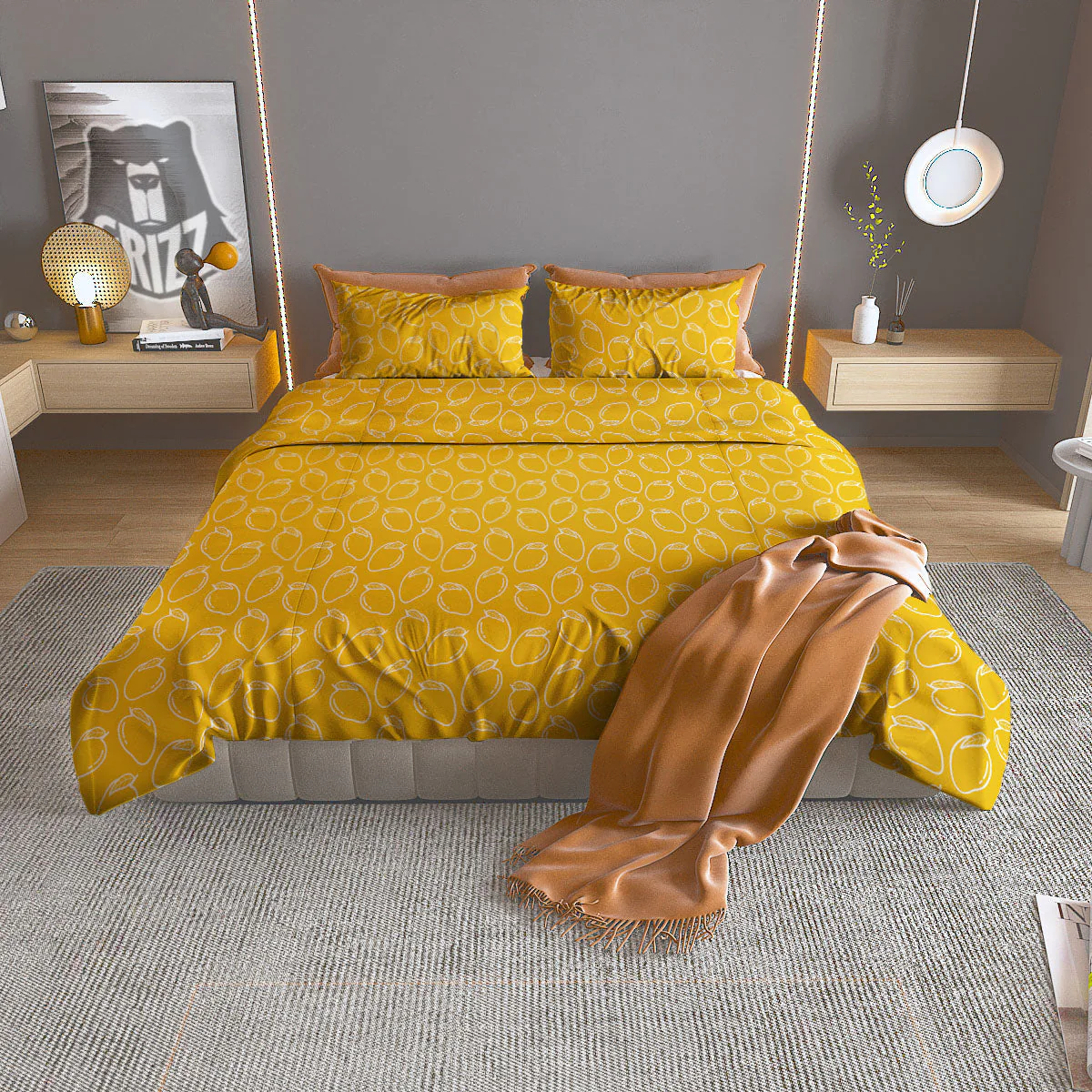 Pattern Mango Print Duvet Cover Bedding Set