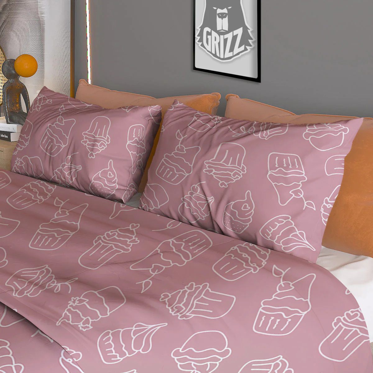 Pattern Mini Cupcake Print Duvet Cover Bedding Set - Image 3