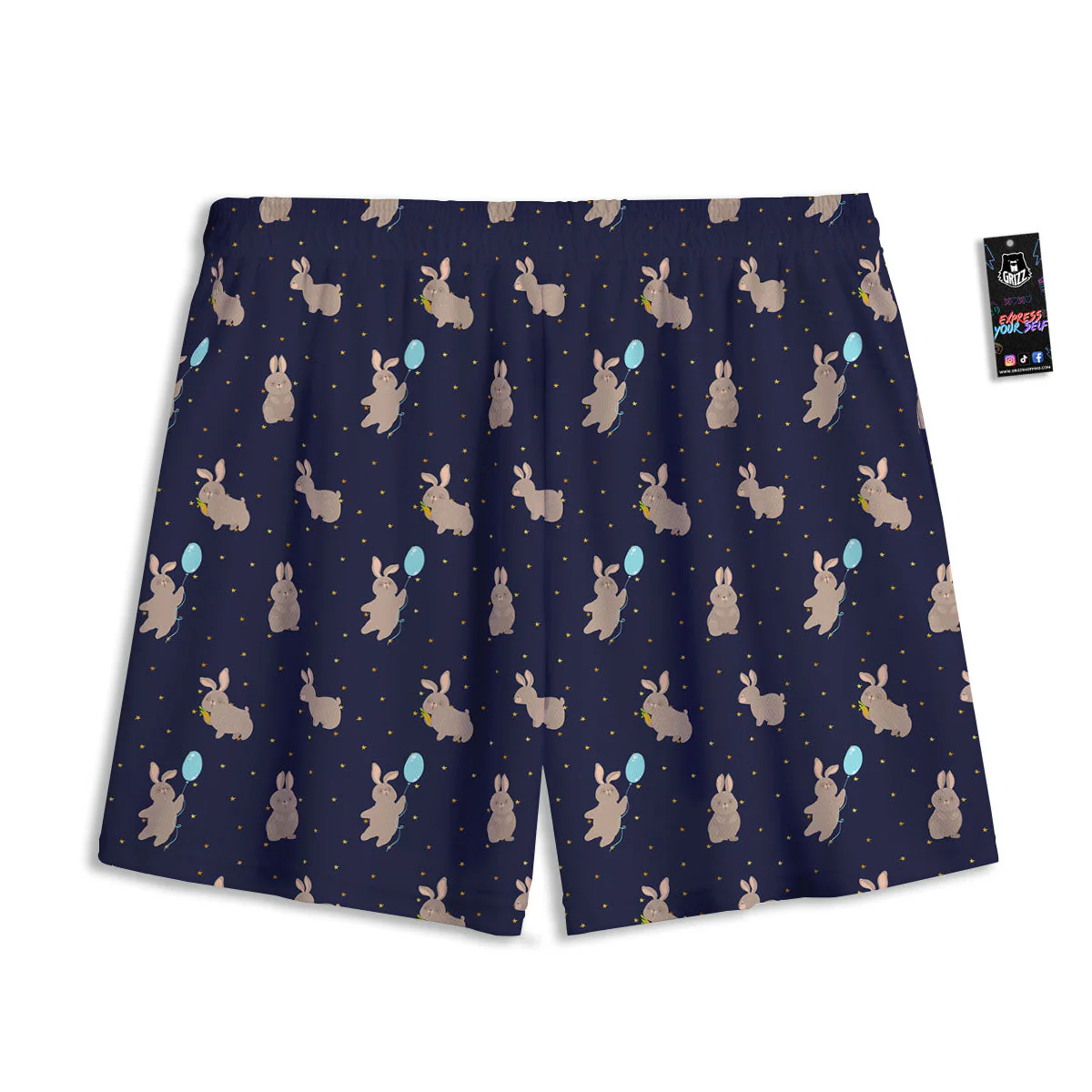 Pattern Mini Rabbit Print Mesh Shorts - Image 2