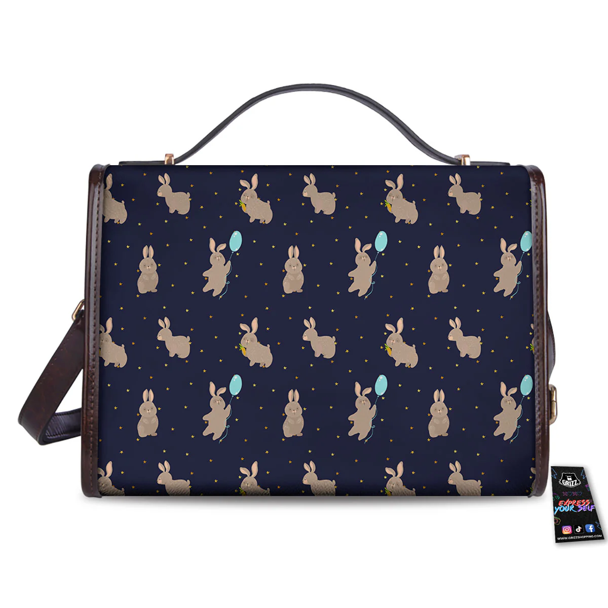 Pattern Mini Rabbit Print Women's Satchel Bag - Image 2