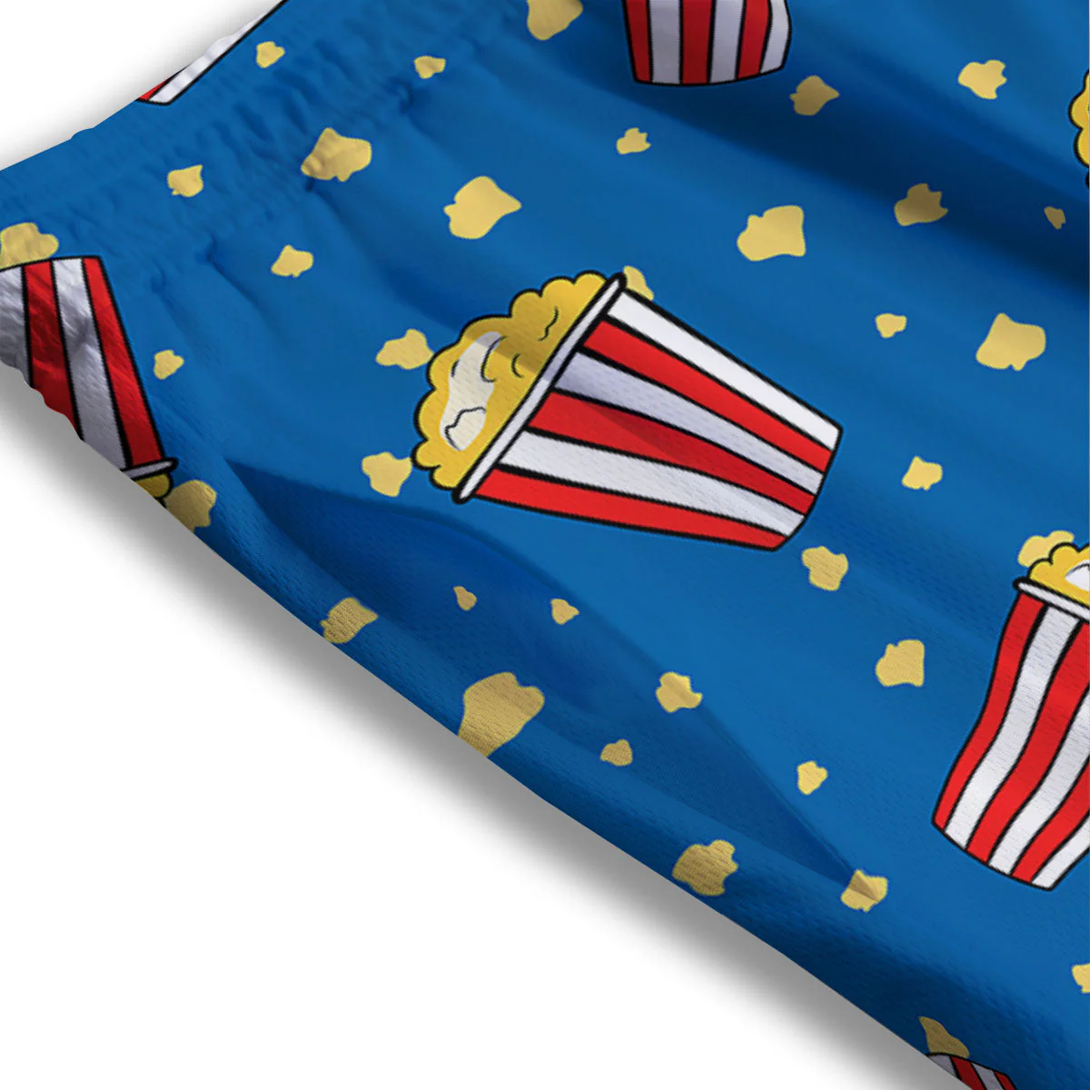 Pattern Popcorn Print Mesh Shorts - Image 3