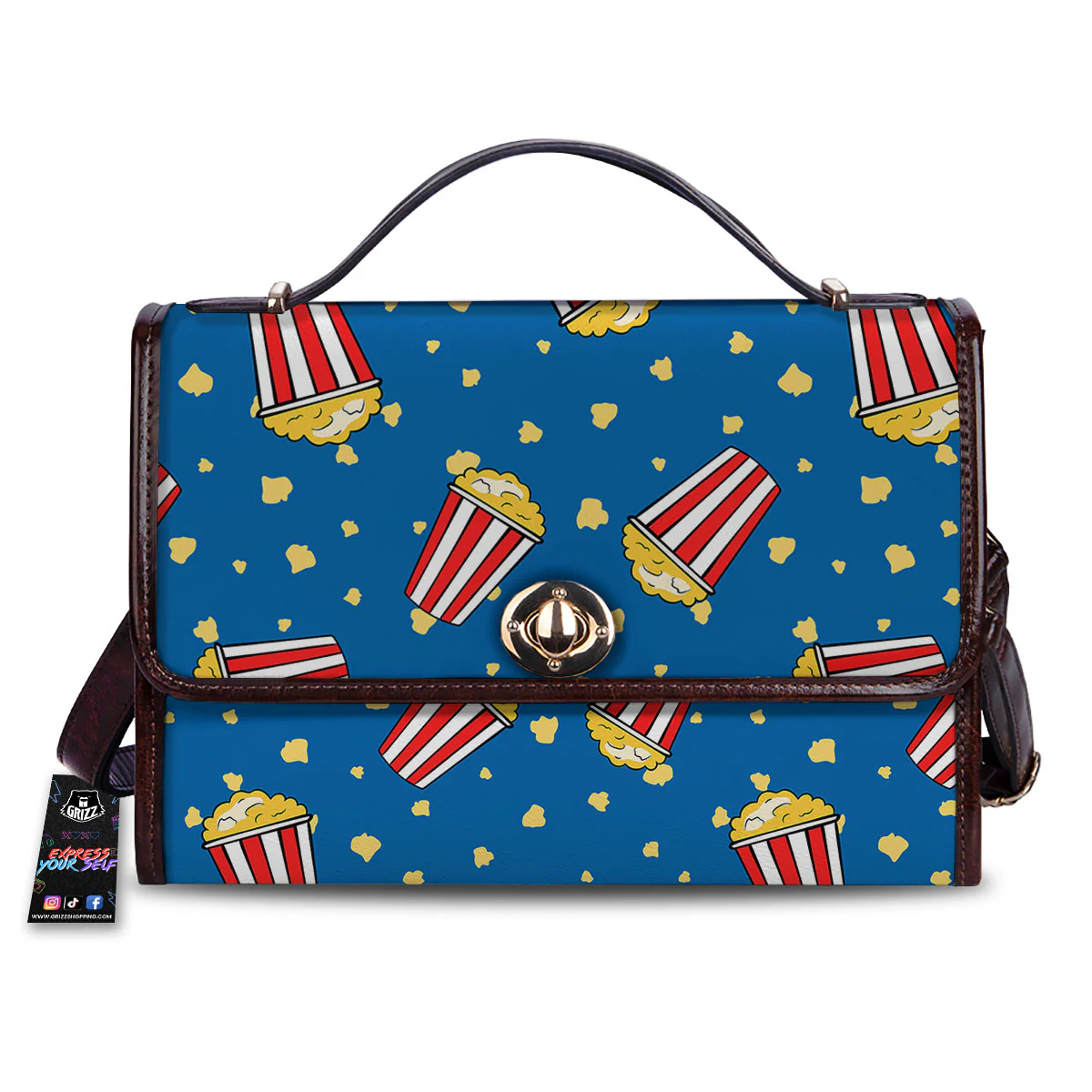 Pattern Popcorn Print Women's Satchel Bag
