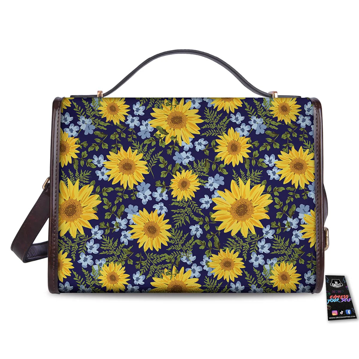 Pattern Sunflower Print Pattern Women's Satchel Bag - Image 2