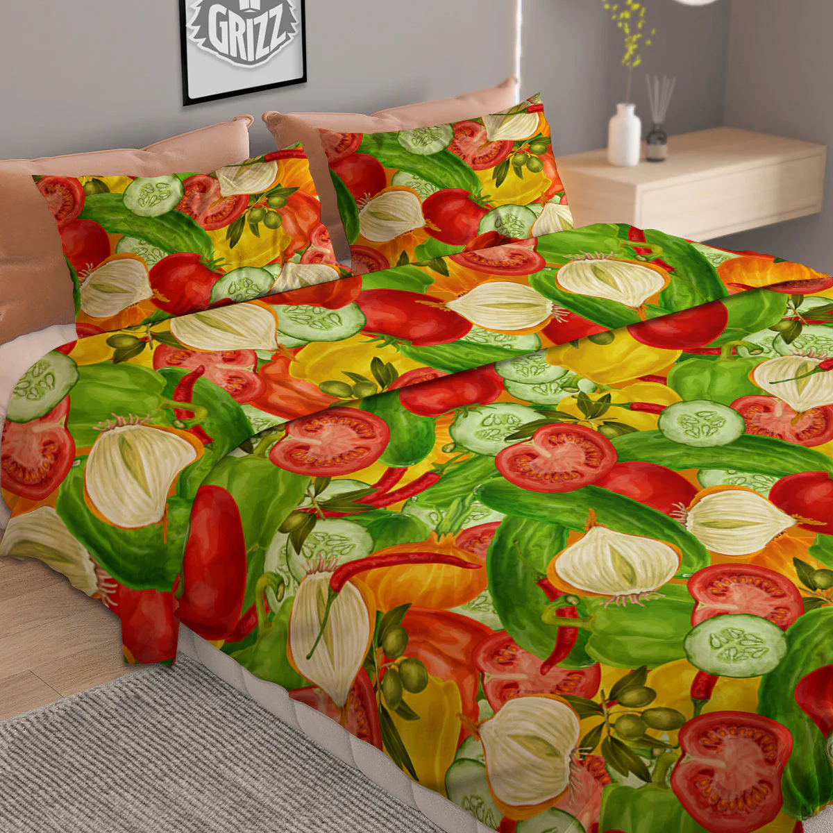 Pattern Vegan Print Pattern Duvet Cover Bedding Set - Image 2