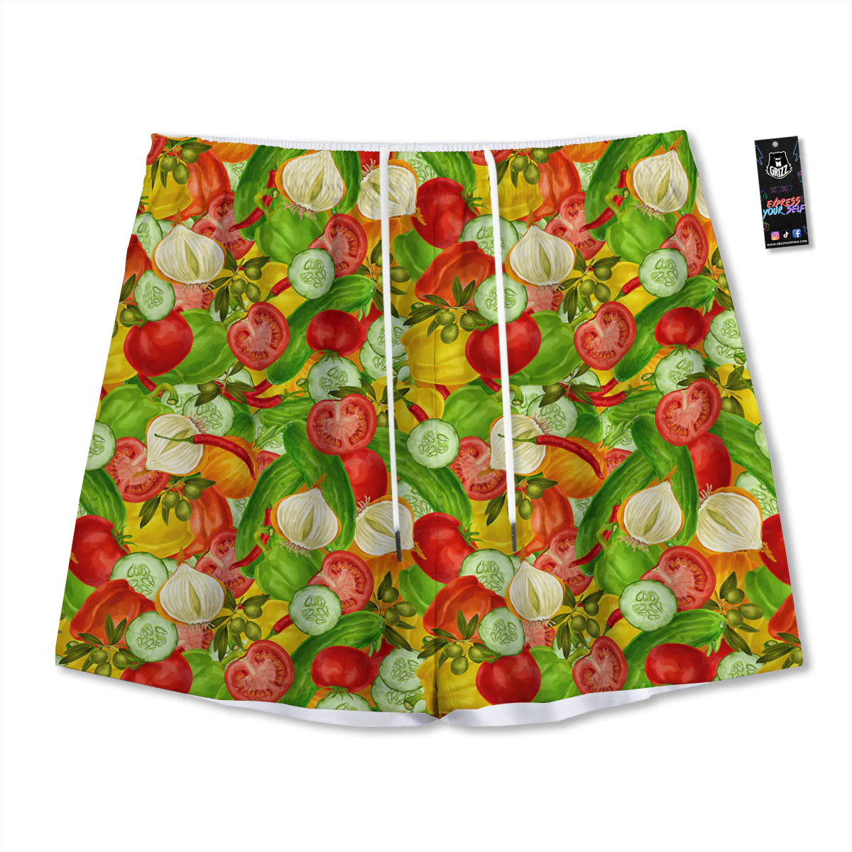 Pattern Vegan Print Pattern Mesh Shorts