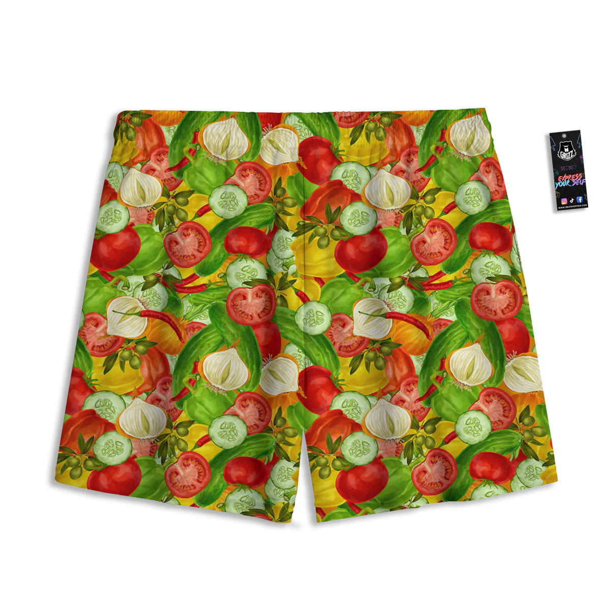 Pattern Vegan Print Pattern Mesh Shorts - Image 2