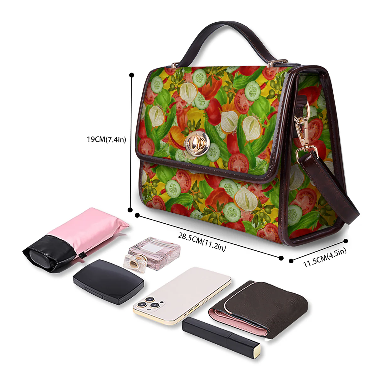 Pattern Vegan Print Pattern Women's Satchel Bag - Image 4