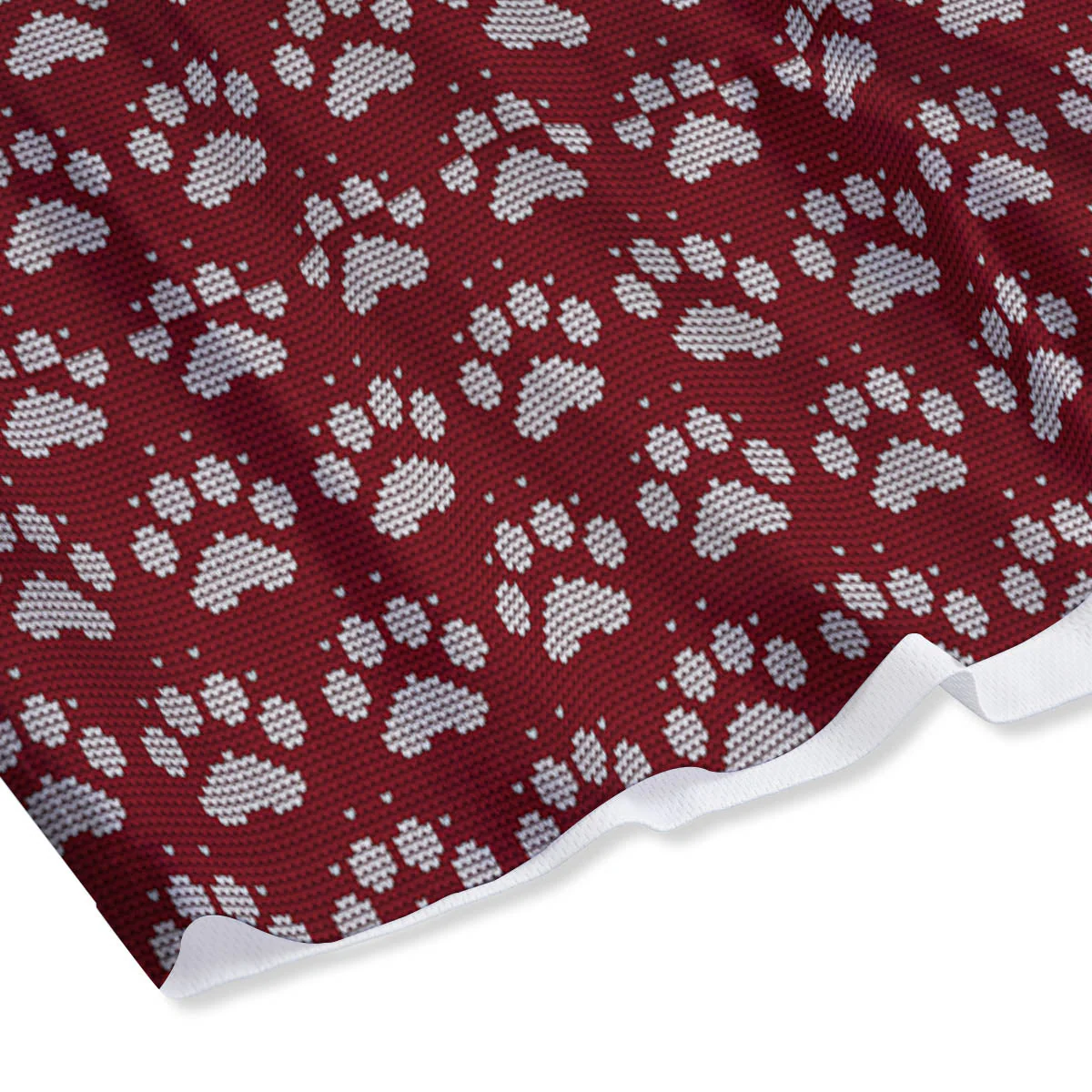 Paw Knitted Christmas Print Pattern Mesh Shorts - Image 4