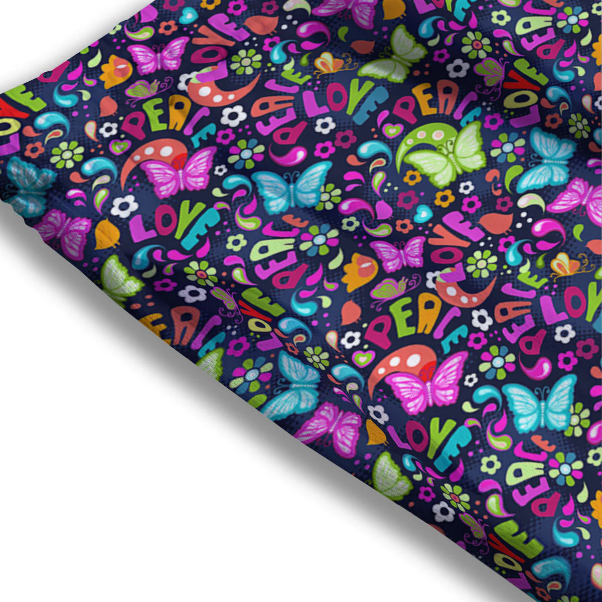 Peace Groovy Girly Print Pattern Mesh Shorts - Image 3