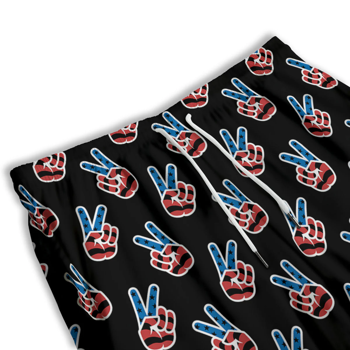 Peace Sign American Patriotic Print Pattern Men's Athletic Shorts - Image 3
