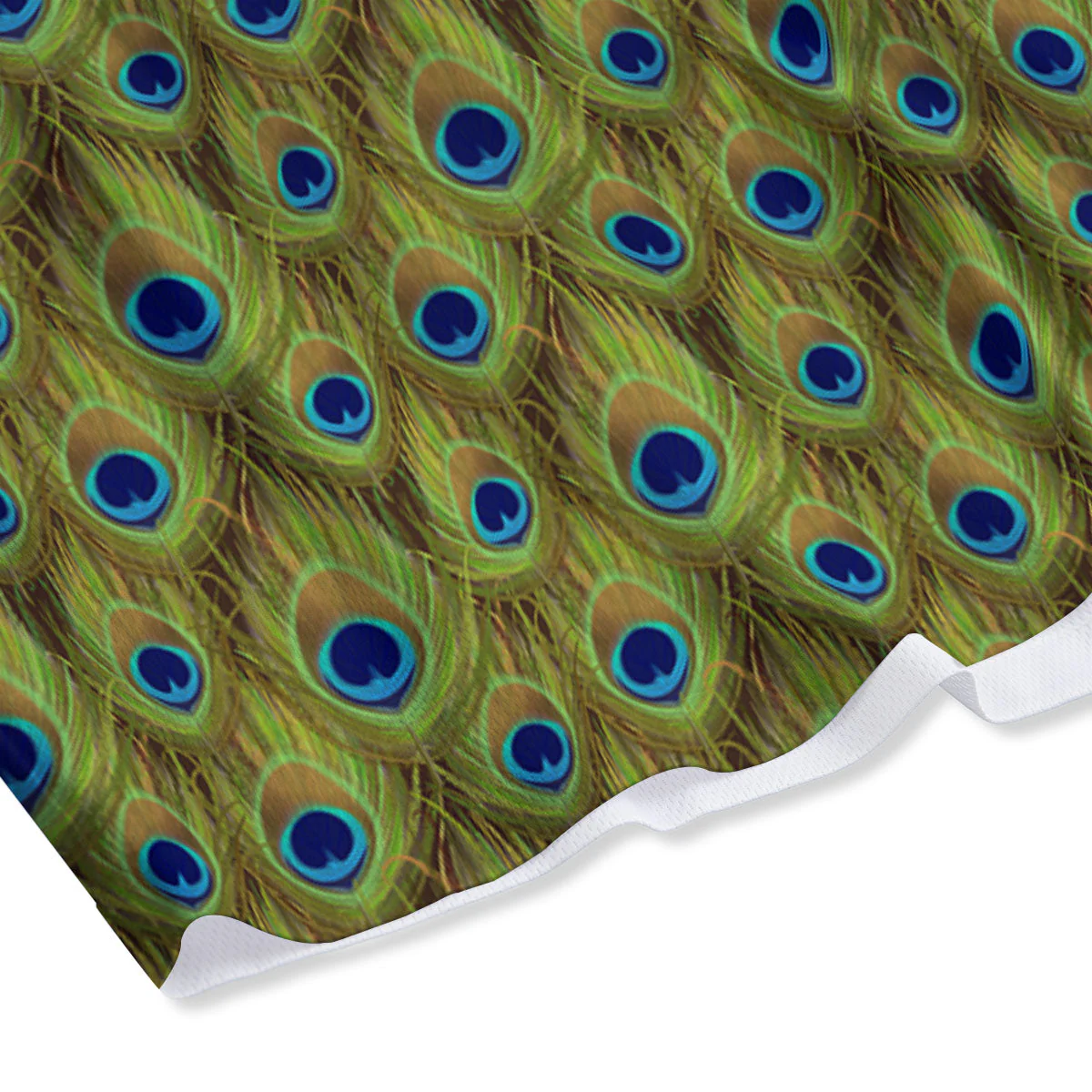 Peacock Feather Boho Print Pattern Mesh Shorts - Image 4