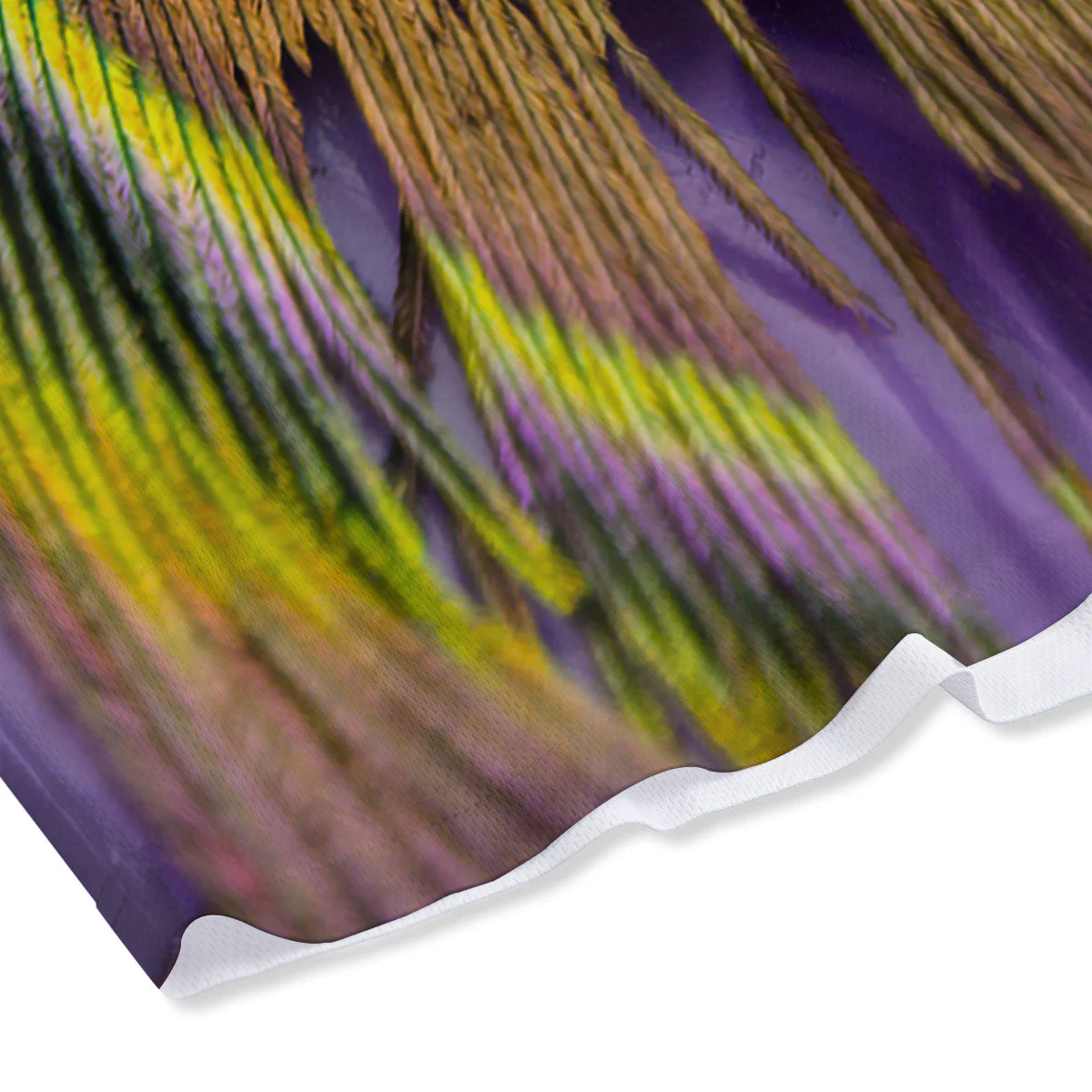 Peacock Feather Purple Bohemian Print Mesh Shorts - Image 4