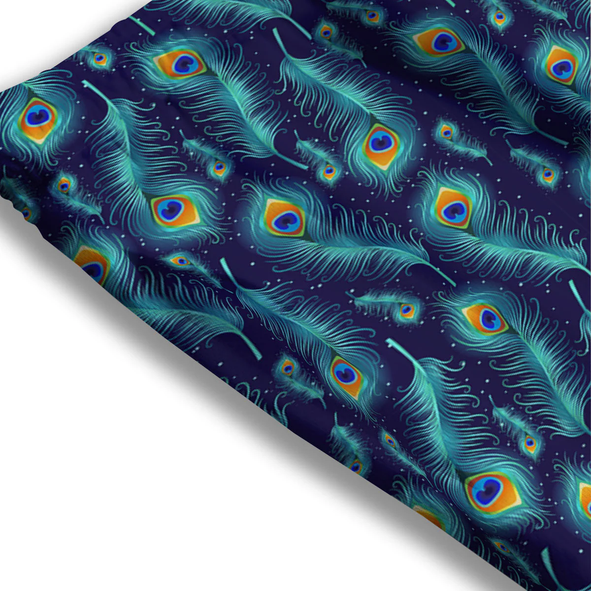 Peacock Tail Print Pattern Mesh Shorts - Image 3