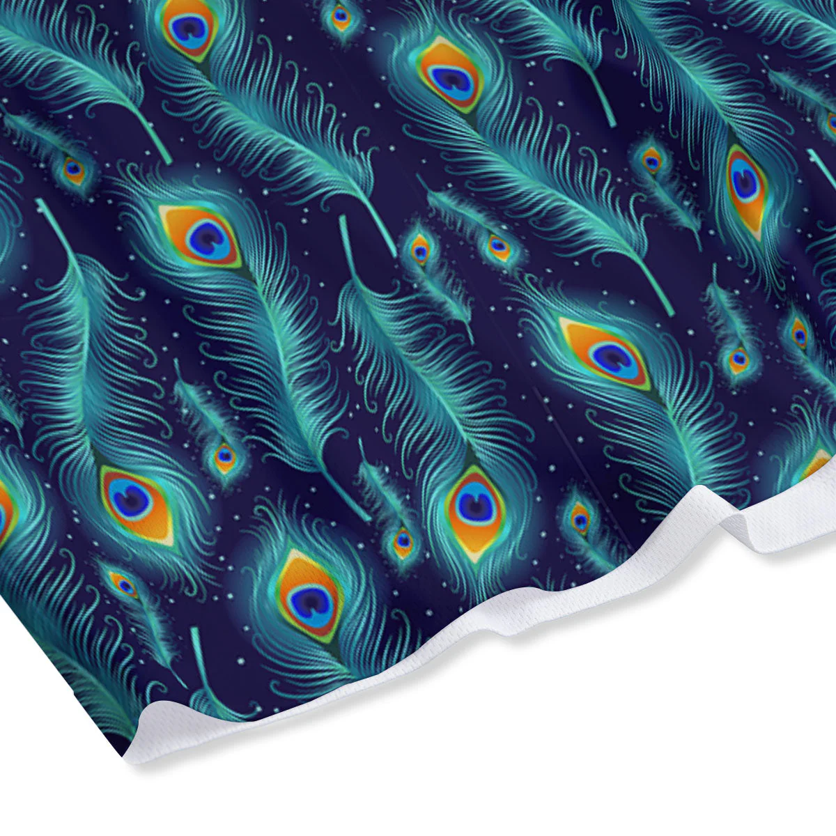 Peacock Tail Print Pattern Mesh Shorts - Image 4