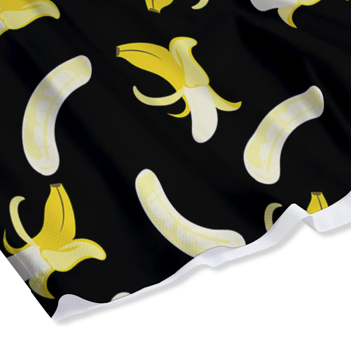 Peeled  Banana Print Pattern Mesh Shorts - Image 4