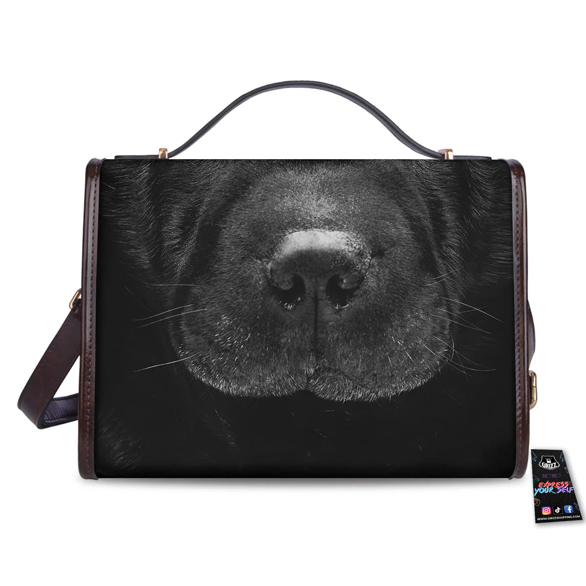 Pei Shar Monochrome Print Women's Satchel Bag - Image 2