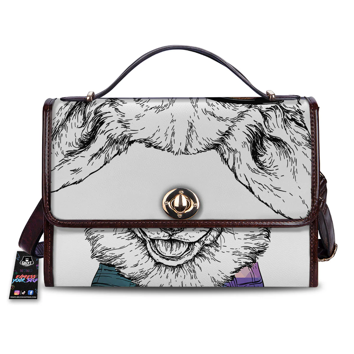 Pembroke Welsh Corgi Hipster Print Women's Satchel Bag