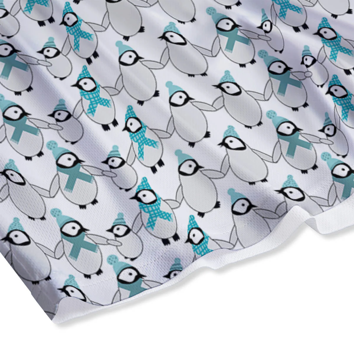 Penguin Emperor Cartoon Print Pattern Mesh Shorts - Image 4