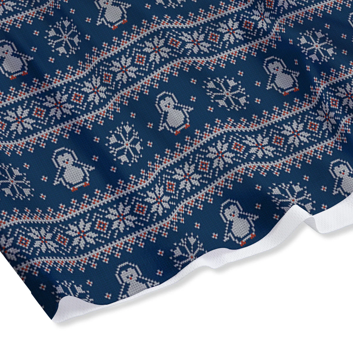 Penguin Knitted Christmas Print Mesh Shorts - Image 4