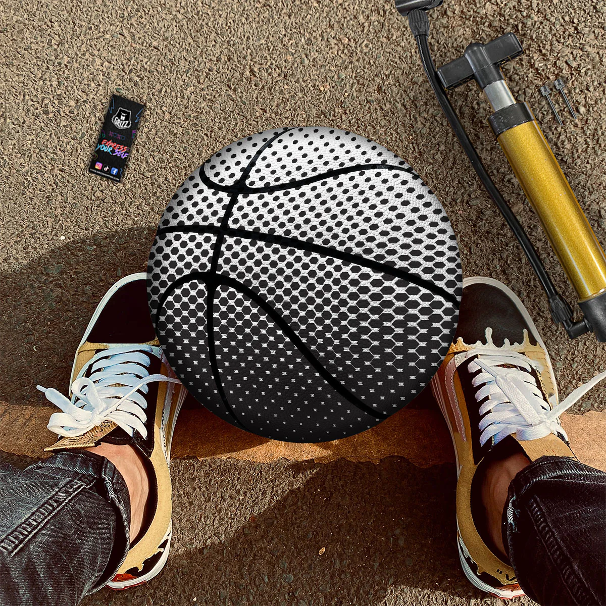 Pentagon Halftone Print Basketball - Image 2