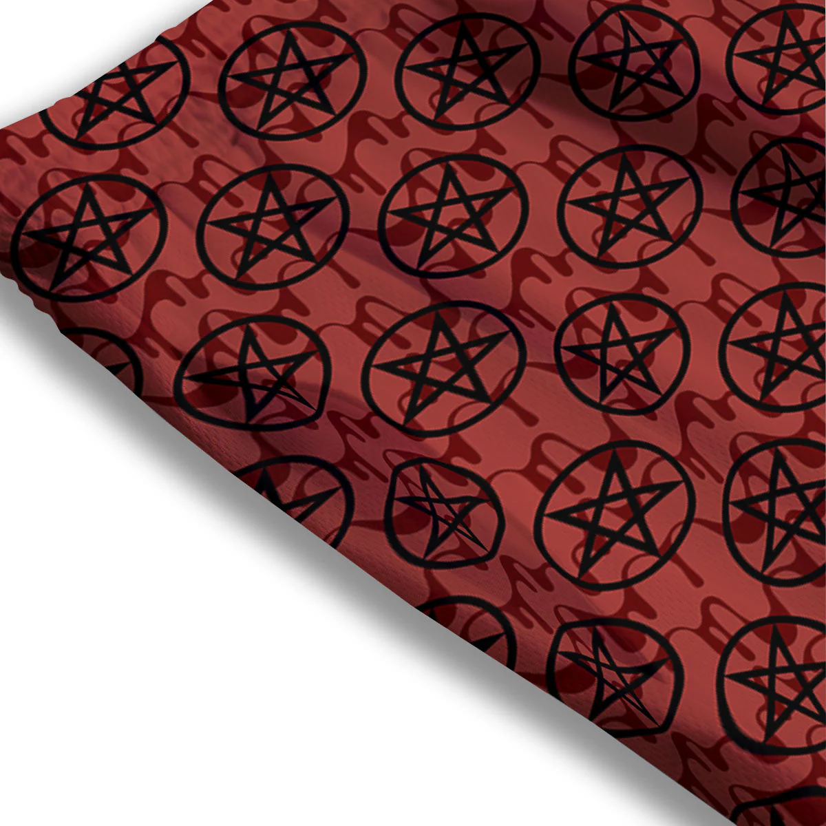 Pentagram Bloody Satanic Print Pattern Mesh Shorts - Image 3