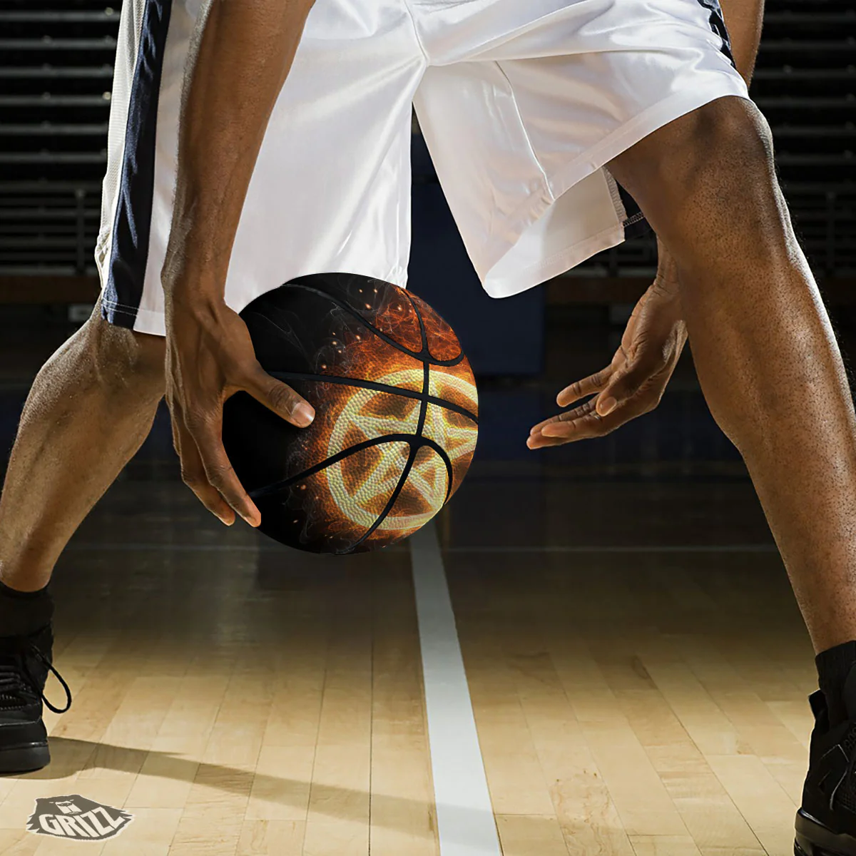 Pentagram Flame Print Basketball - Image 3