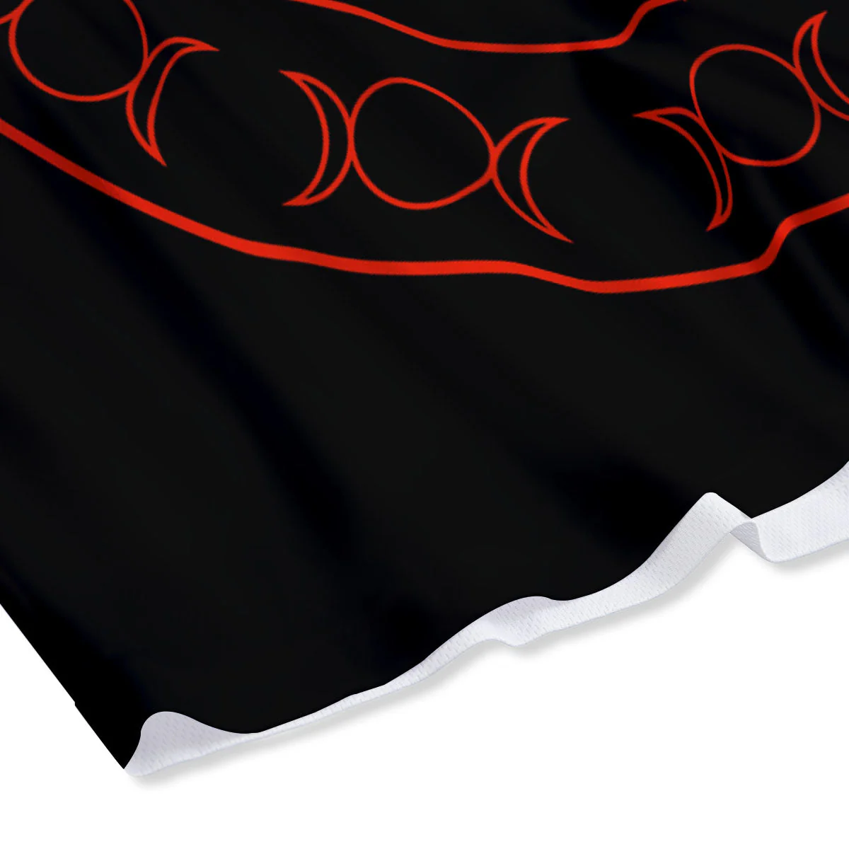 Pentagram Symbol Red Satanic Print Mesh Shorts - Image 4