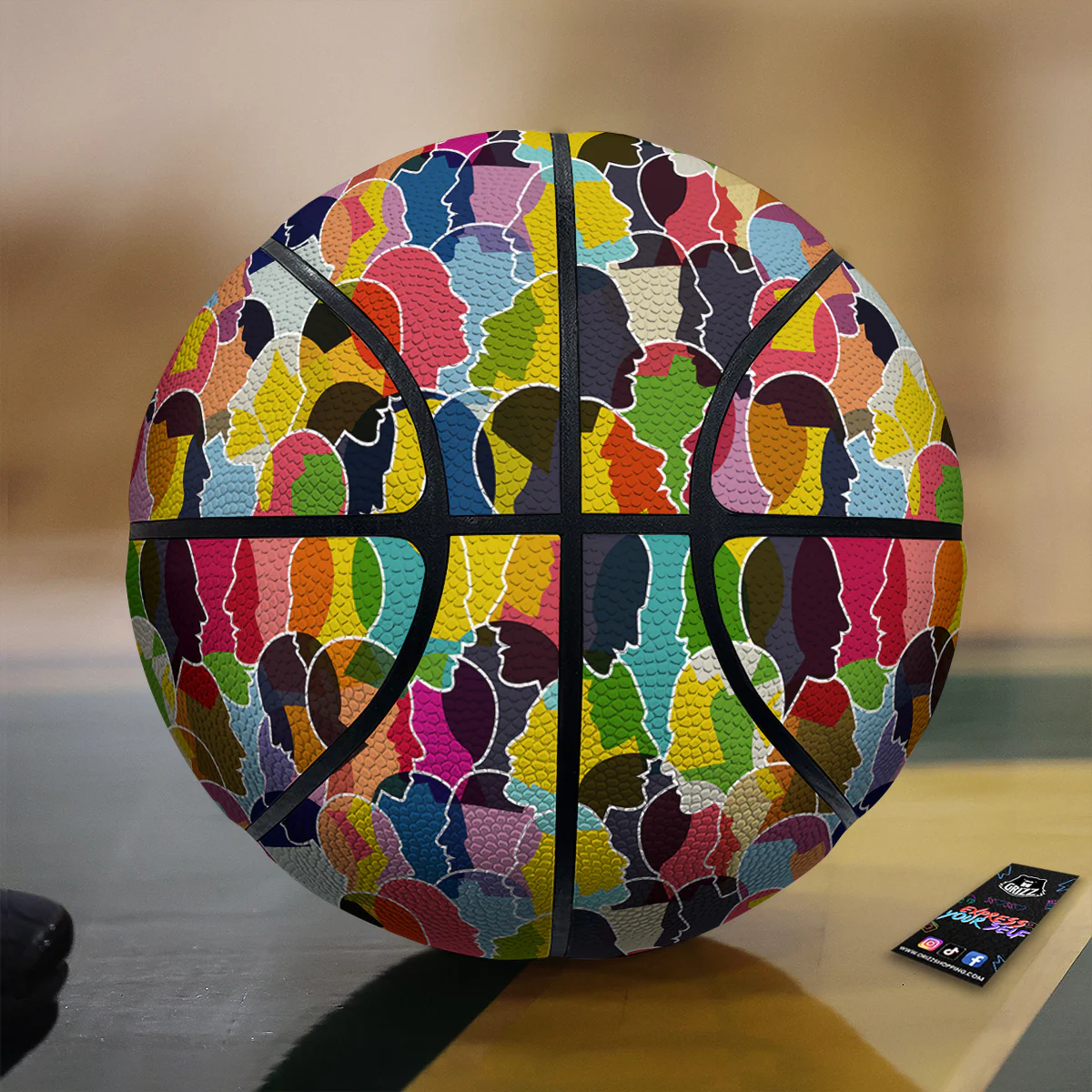 People Talking Colorful Print Pattern Basketball