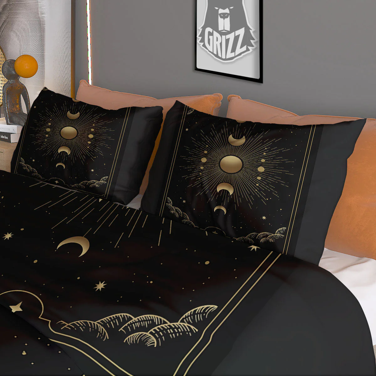 Phases And Eclipse Print Duvet Cover Bedding Set - Image 3