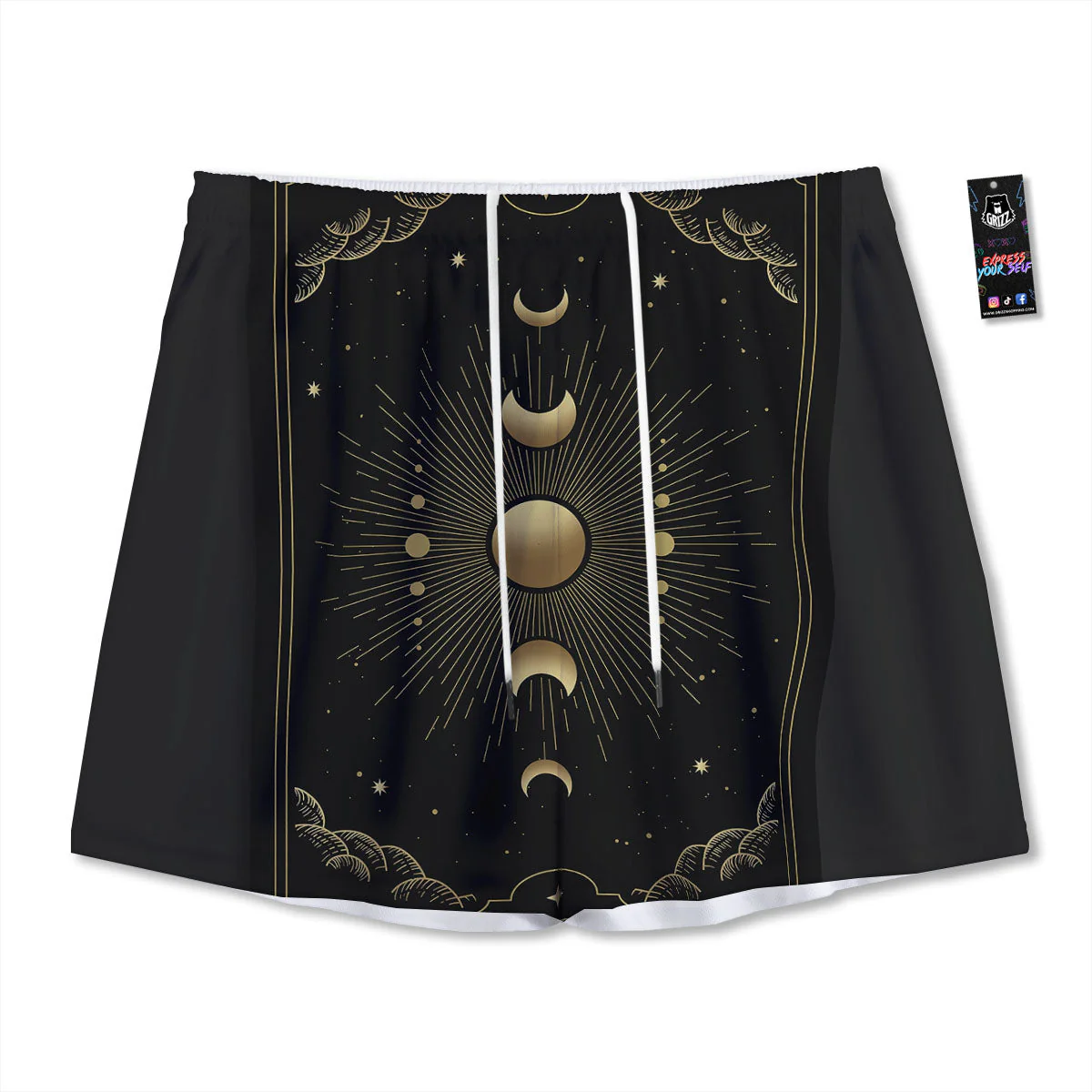 Phases And Eclipse Print Mesh Shorts
