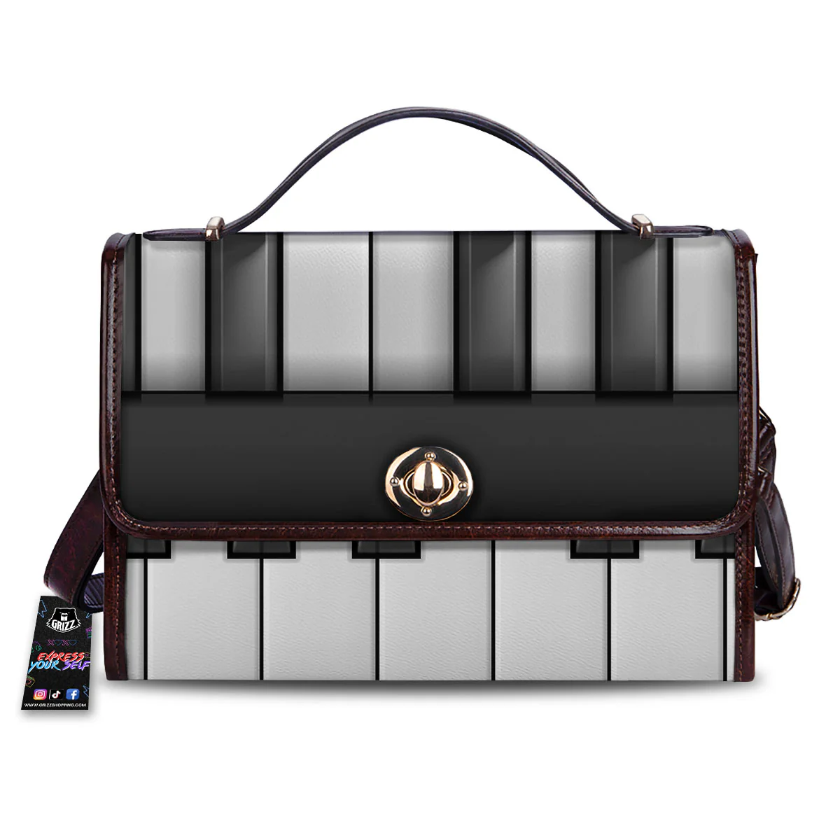 Piano Keyboard Print Women's Satchel Bag