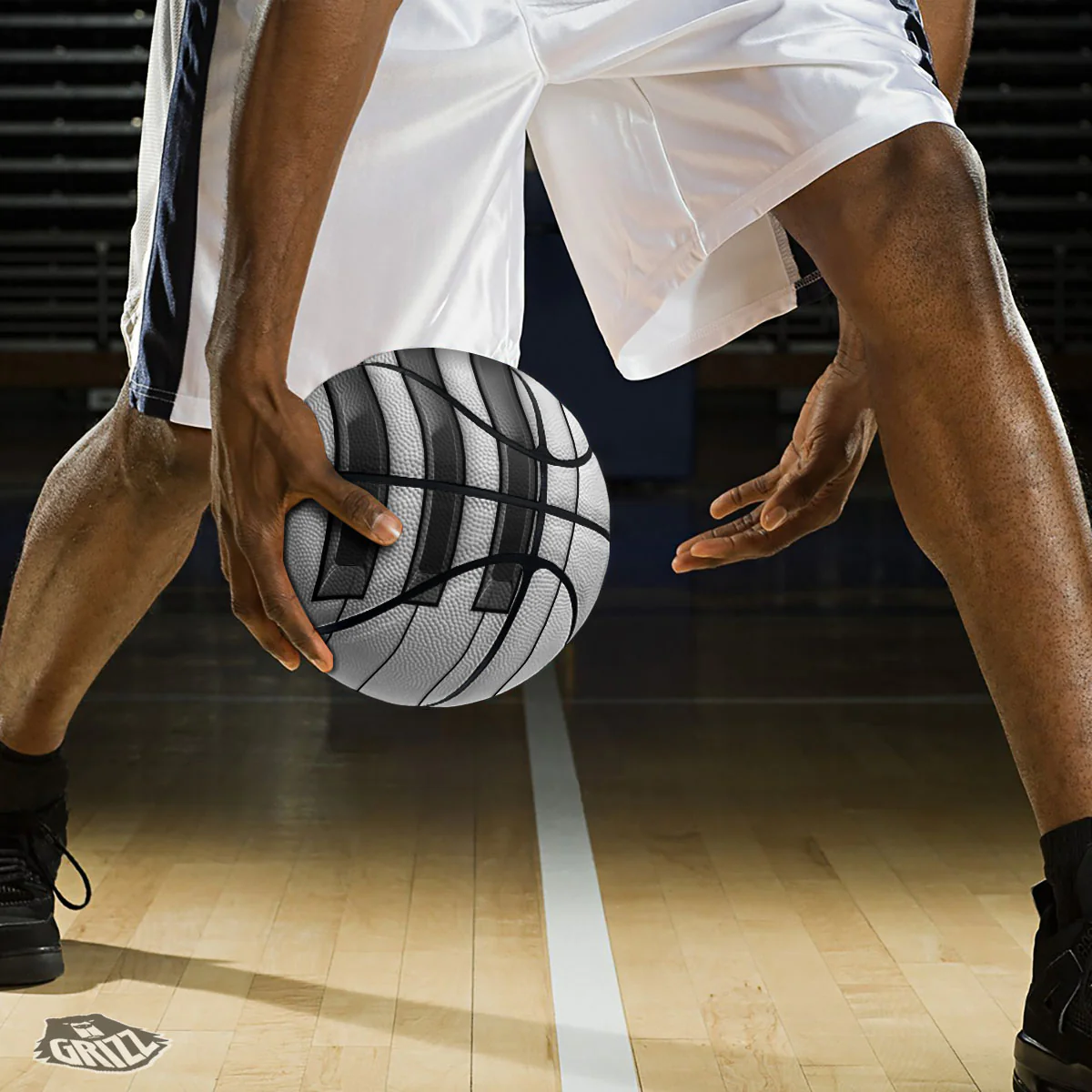 Piano Keyboard White And Black Print Basketball - Image 3