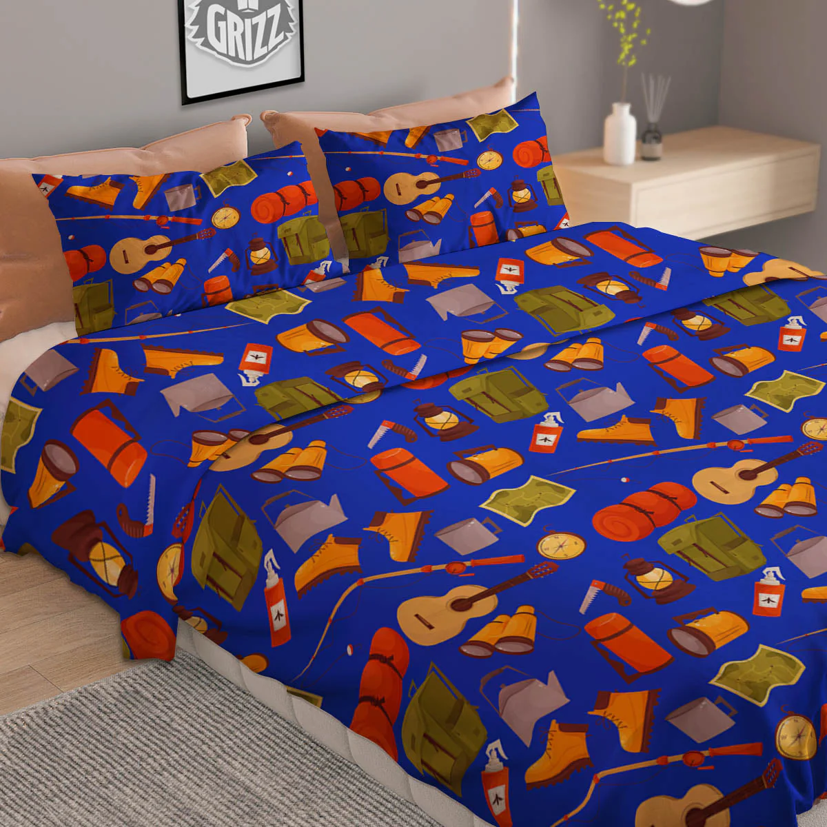 Picnic Camping Print Pattern Duvet Cover Bedding Set - Image 2