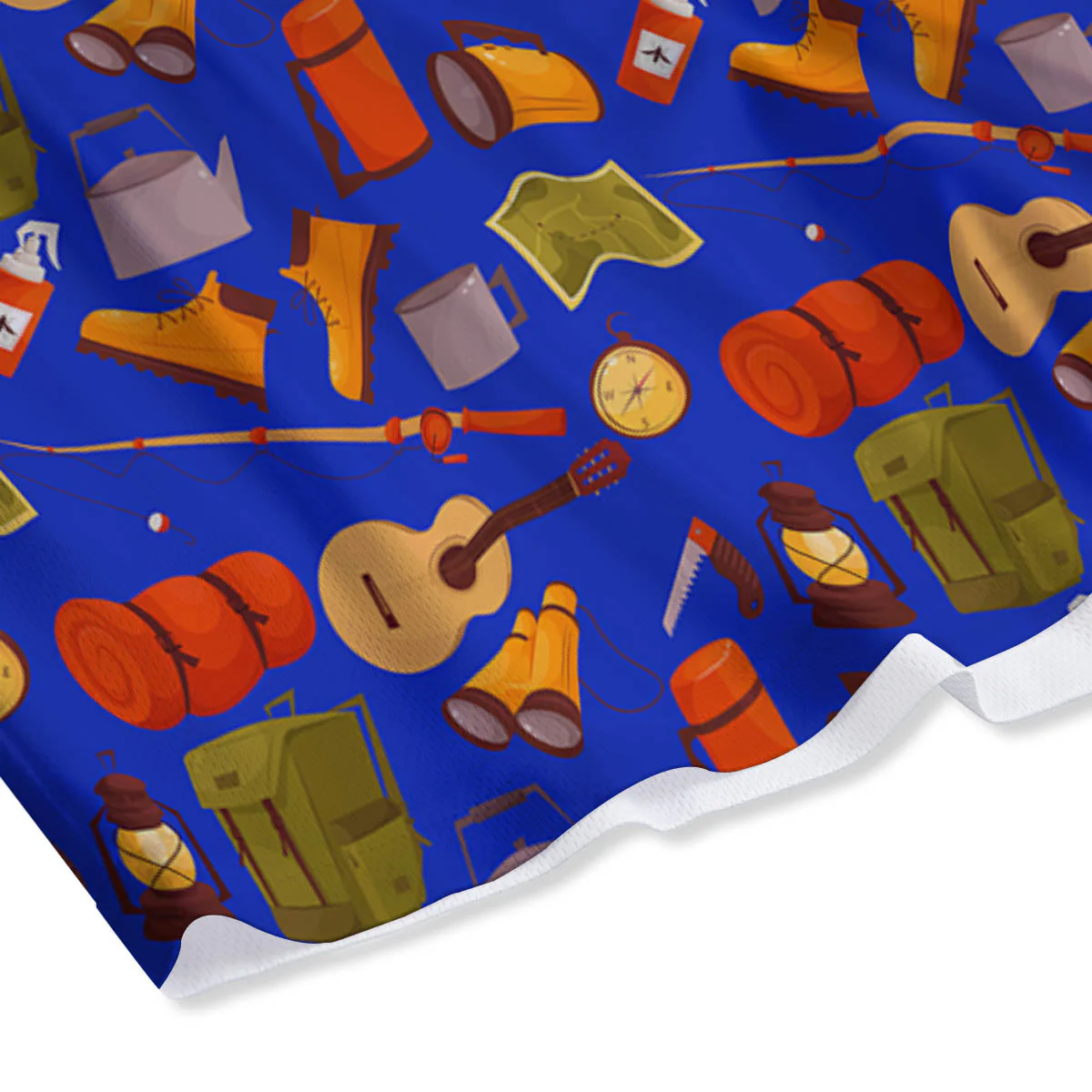 Picnic Camping Print Pattern Mesh Shorts - Image 4