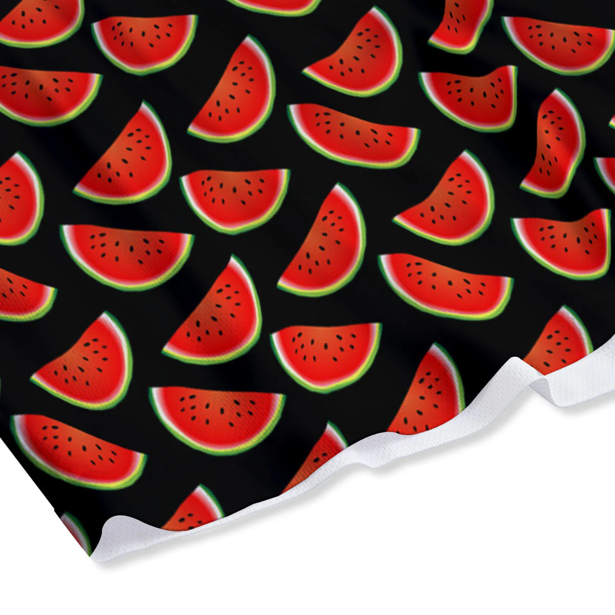 Pieces Black Watermelon Print Pattern Mesh Shorts - Image 4