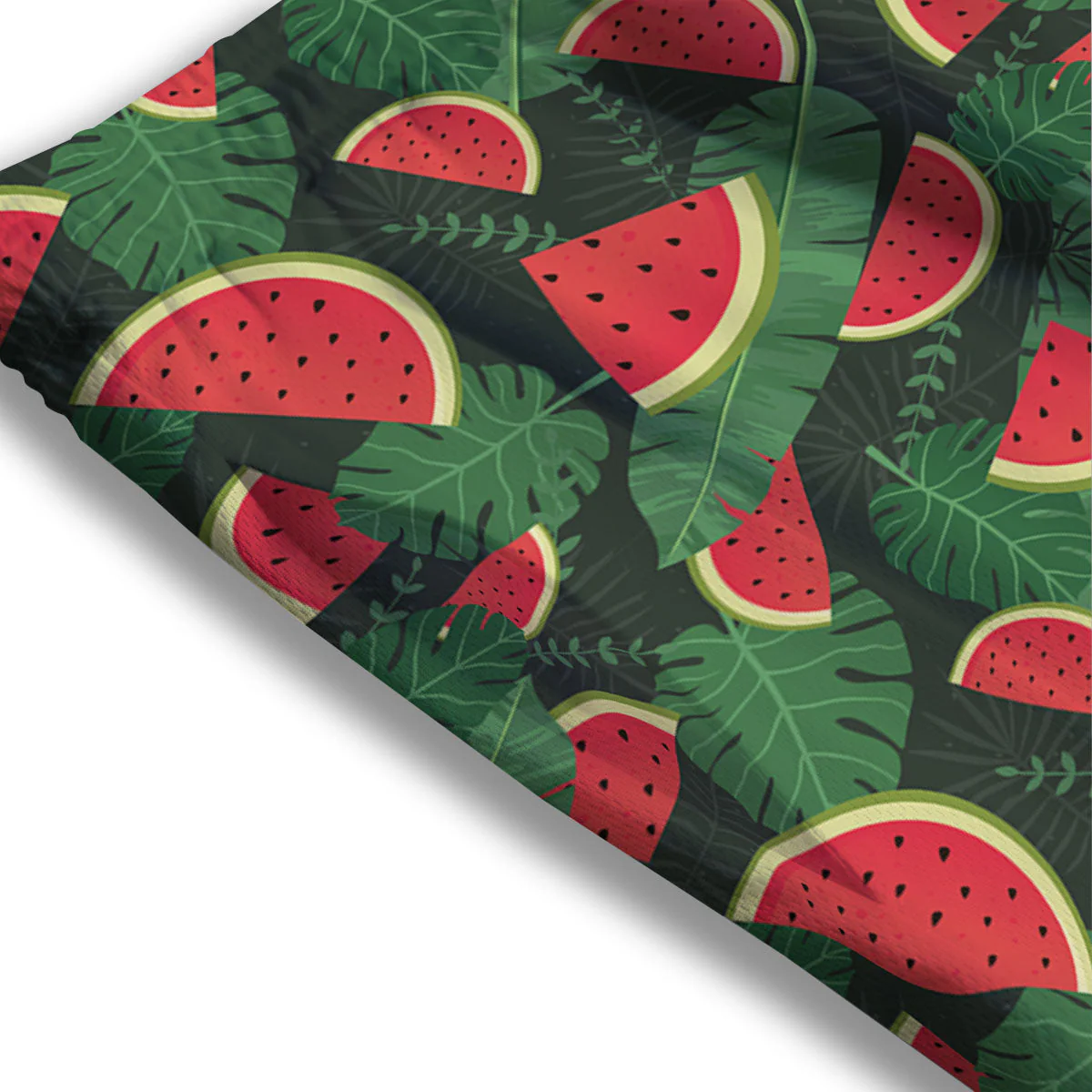 Pieces Leaf Watermelon Print Pattern Mesh Shorts - Image 3