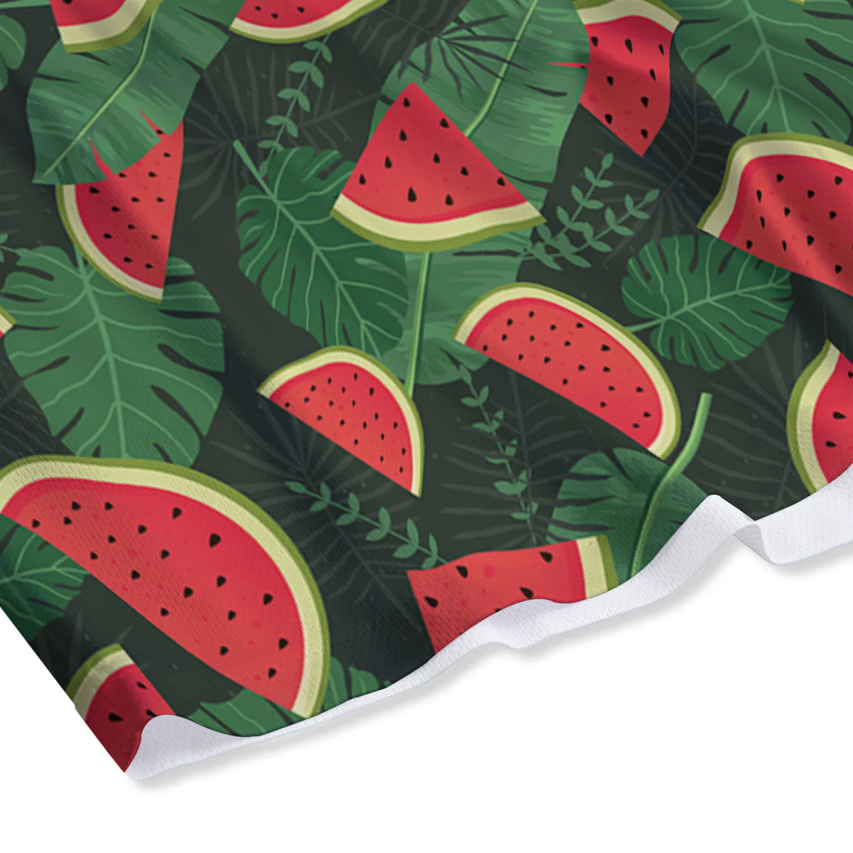 Pieces Leaf Watermelon Print Pattern Mesh Shorts - Image 4