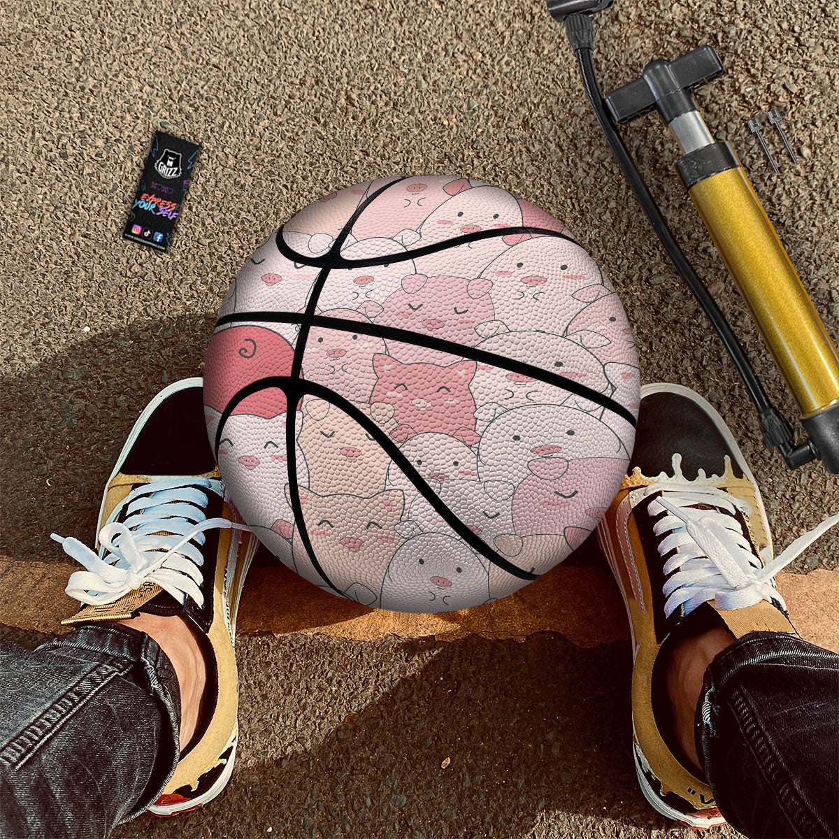 Pig Tail Pink Print Basketball - Image 2