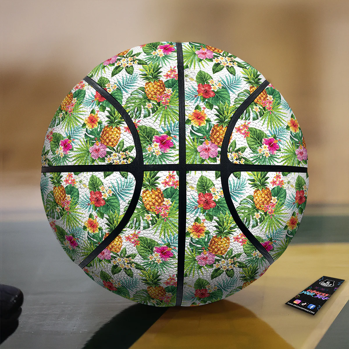 Pineapple Aloha Hawaiian Print Pattern Basketball
